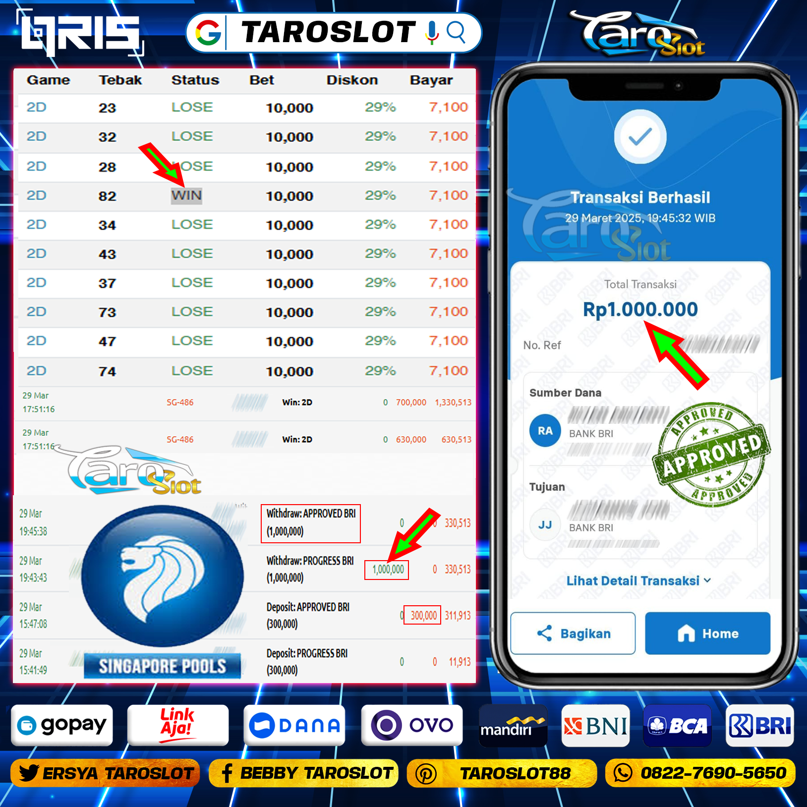 TAROSLOT : Bukti Kemenangan Singapore pools