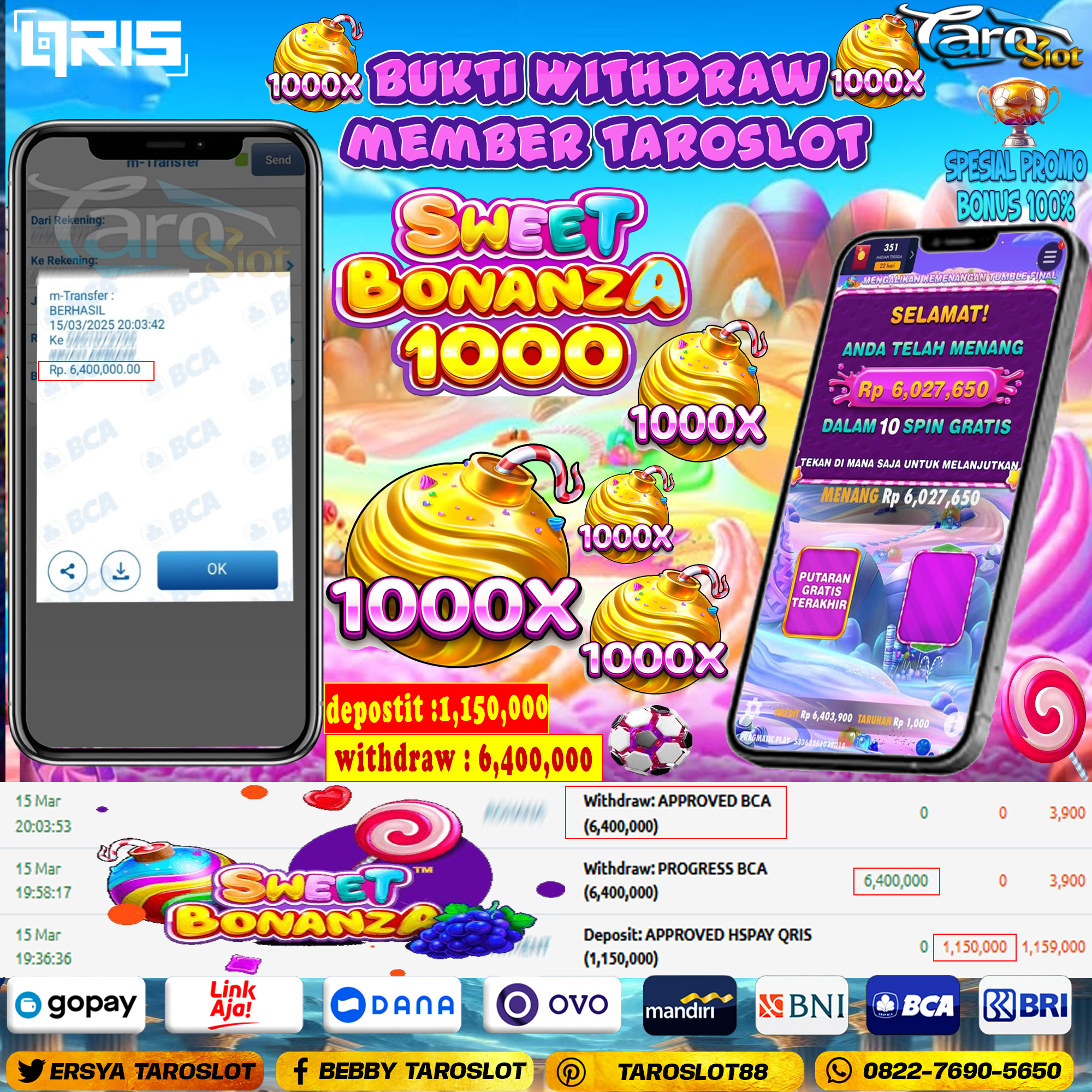 TAROSLOT: Bukti Kemenangan Sweet Bonanza 1000