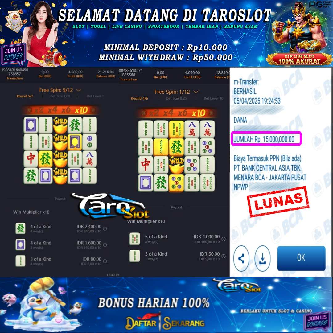 TAROSLOT: Bukti Kemenangan Mahjong Ways