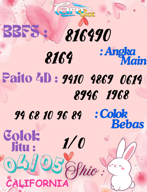 Prediksi Syair Pasaran California 04 Mei 2025