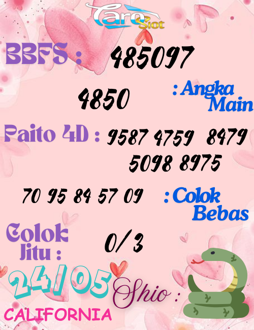 Prediksi Syair Pasaran California 24 Mei 2025