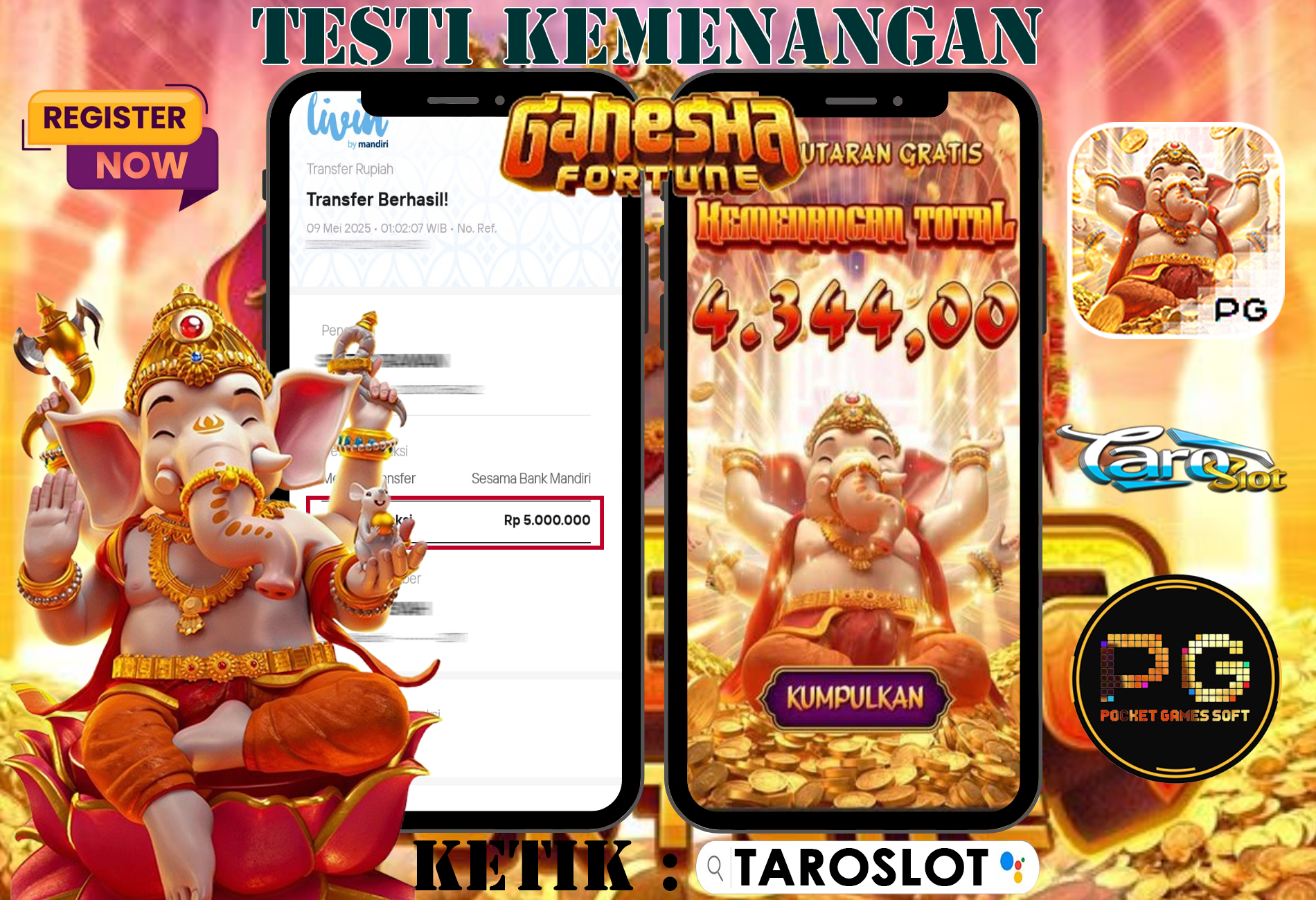 TAROSLOT : Bukti Kemenangan Ganesha Fortune