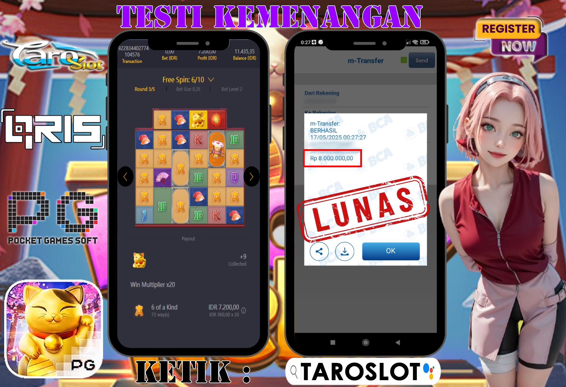 TAROSLOT : Bukti Kemenangan Lucky Neko PG Soft