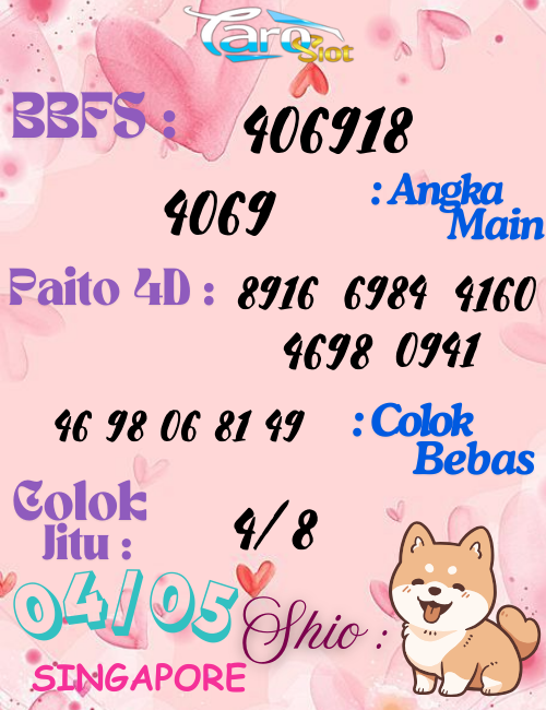 Prediksi Syair Pasaran Singapore 04 Mei 2025
