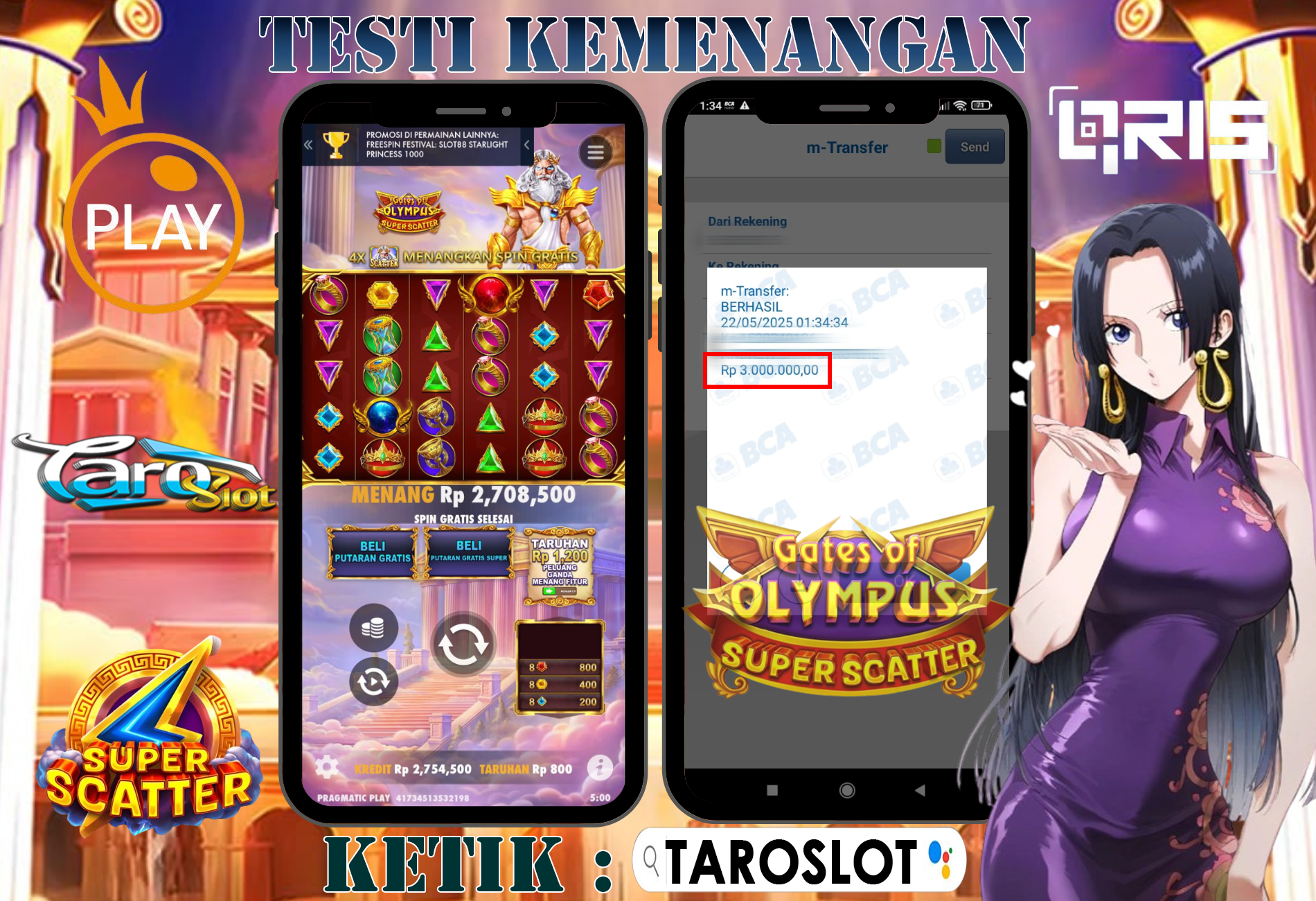 TARSOLOT : Bukti Kemenangan Olympus Super Scatter
