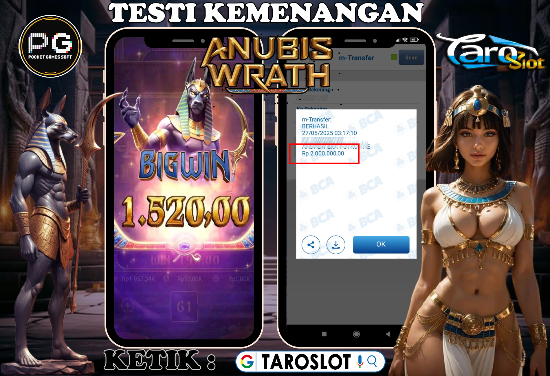 TAROSLOT : Bukti Kemenangan Anubis Wrath PG Soft