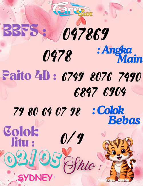 Prediksi Syair Pasaran Sydney 02 Mei 20225