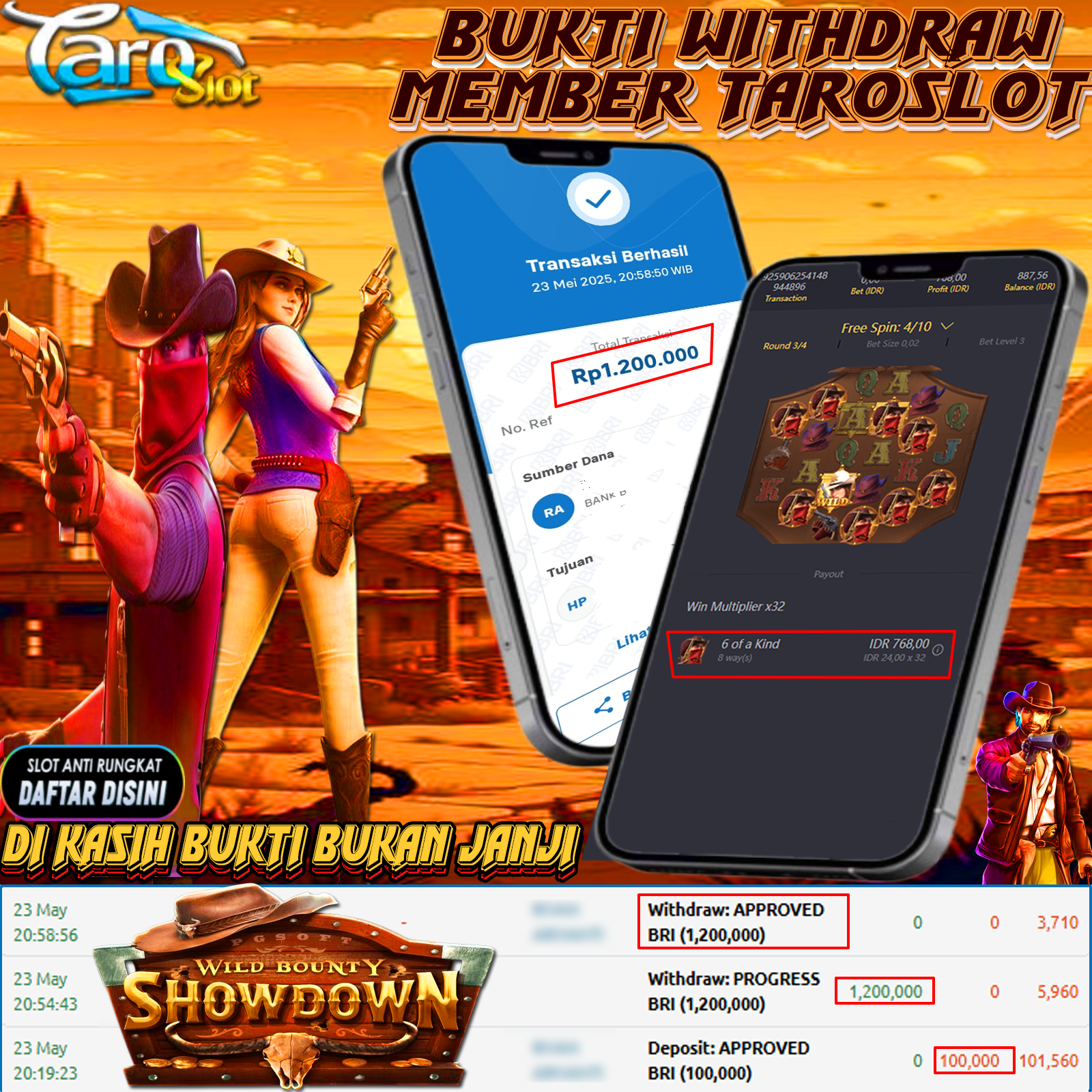 TAROSLOT: Bukti Kemenangan Member Wild Bounty Showdown