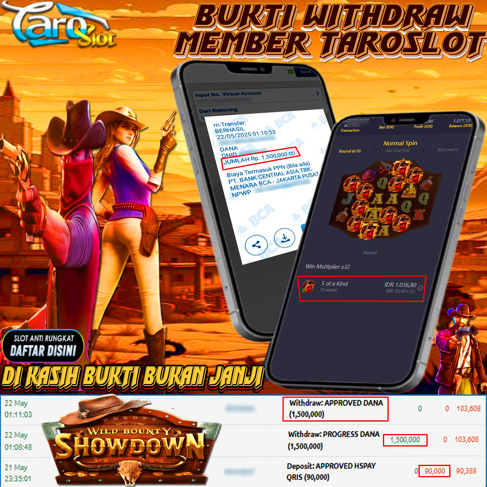 TAROSLOT: Bukti Kemenangan Member Wild Bounty Showdown